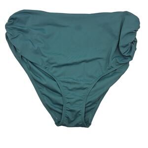 Anne Cole Womans size 18W Convertible High Waist Shirred Bikini bottom Green NEW